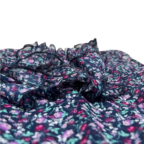 Energie Retro Button Down Ruffle Floral Blouse - Picture 4 of 4